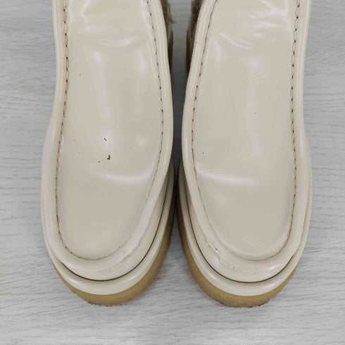 クロエ Chloe JAMIE ANKLE BOOTS EGGSHELL クレープソール フラット ソックス ブーティー レディース EUR:36 36E