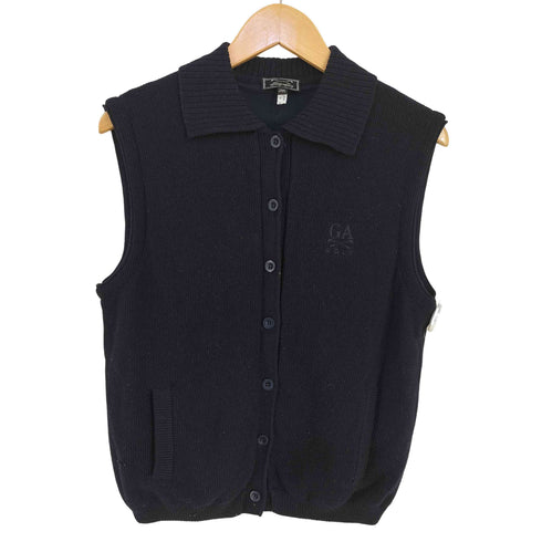 ジョルジオアルマーニ Giorgio Armani GOLF MADE IN ITALY デサント製 刺繍ロゴ ウールニットベスト レディース US:6