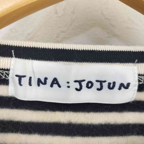 ティーナジョジュン TINA:JOJUN エンブレム付き ボーダーカーディガン レディース JPN:M