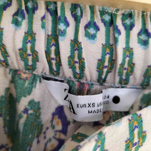 ザラ ZARA ボヘミアンプリント フレアパンツ レディース XS