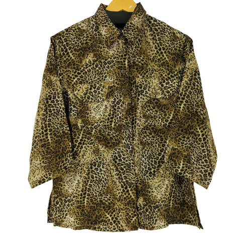 レオパード L/S ウールシャツ レディース