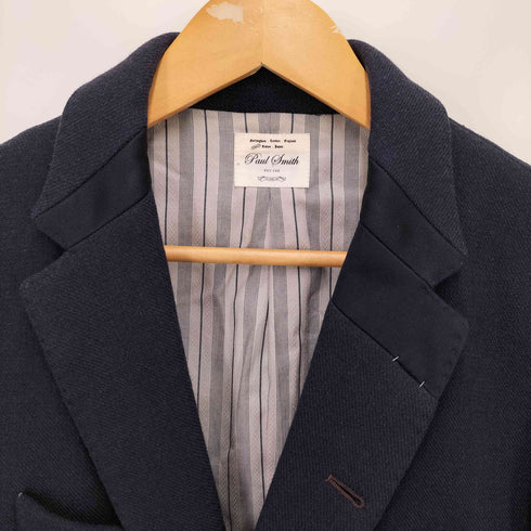 ポールスミス Paul Smith ベトナム製 段返り3B ウール テーラードジャケット 紺ブレ 裏地ストライプ メンズ import:M