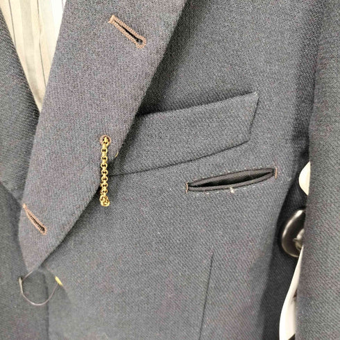 ポールスミス Paul Smith ベトナム製 段返り3B ウール テーラードジャケット 紺ブレ 裏地ストライプ メンズ import:M