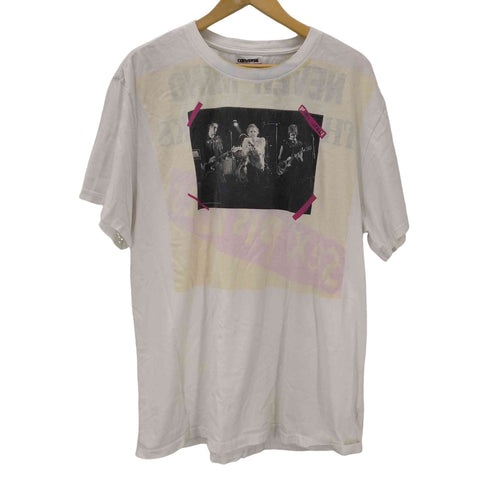 コンバース CONVERSE リバーシブル バンド プリント クルーネック半袖Tシャツ メンズ JPN:XXL