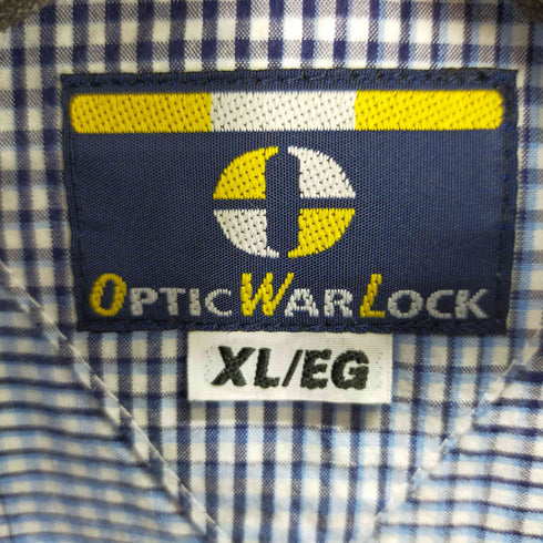 OWL OPTIC WAR LOCK ワンポイント刺繍 ボタンダウンL/Sギンガムチェックシャツ メンズ JPN:XL