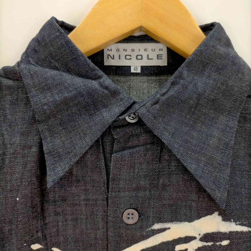 ニコル NICOLE OLD ペイントデザインデニムシャツ メンズ JPN:48