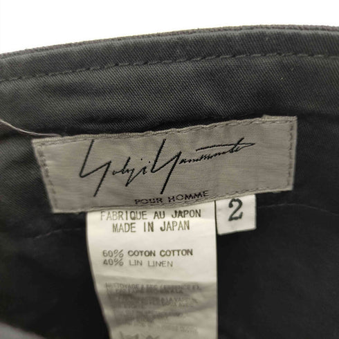 ヨウジヤマモトプールオム Yohji Yamamoto POUR HOMME 00s リネン混ワイドポケットテーパードパンツ アーカイブ メンズ JPN:2