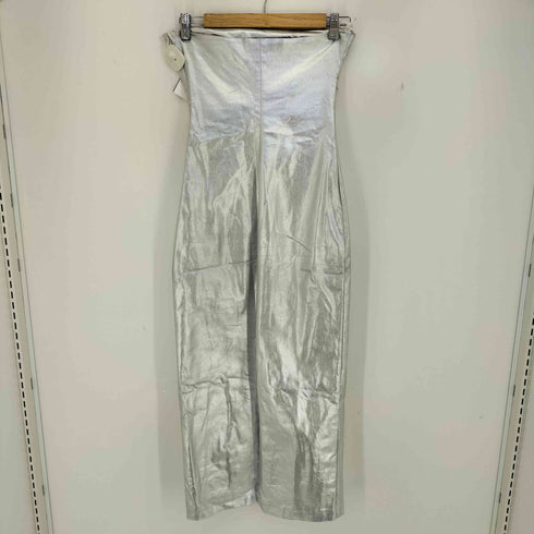 ザラ ZARA メタリック ストラップレス ワンピース レディース import:S