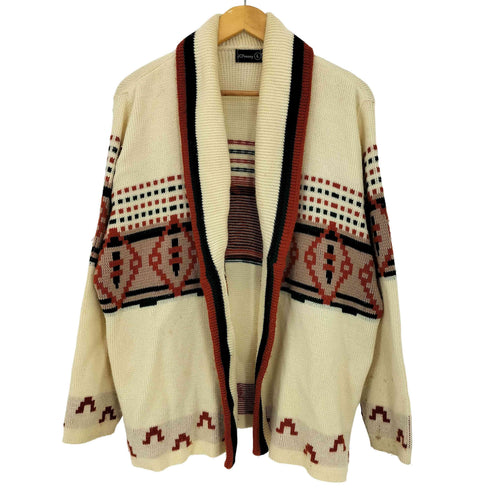 ジェーシーペニー JC Penney 70s? アクリル ショールカラー ニットガウン メンズ import:L