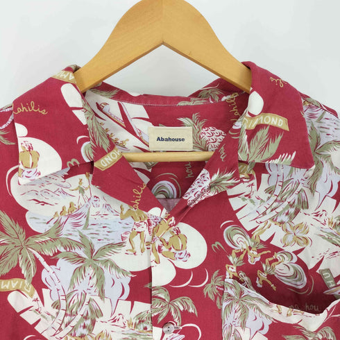 アバハウス ABAHOUSE ハワイアン 総柄 開襟 S/S アロハシャツ メンズ