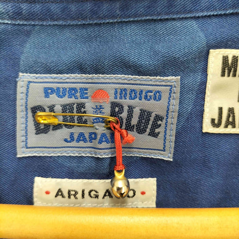 ブルーブルー BLUE BLUE 日本製インディゴ染めドット開襟シャツ メンズ 4