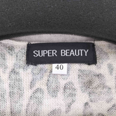 スーパービューティ super beauty ビジューデザインレオパード柄 S/S アンゴラ混ニット レディース JPN:40