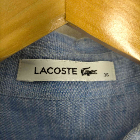 ラコステ LACOSTE リネン100% レギュラーカラー 長袖シャツ レディース FR:36