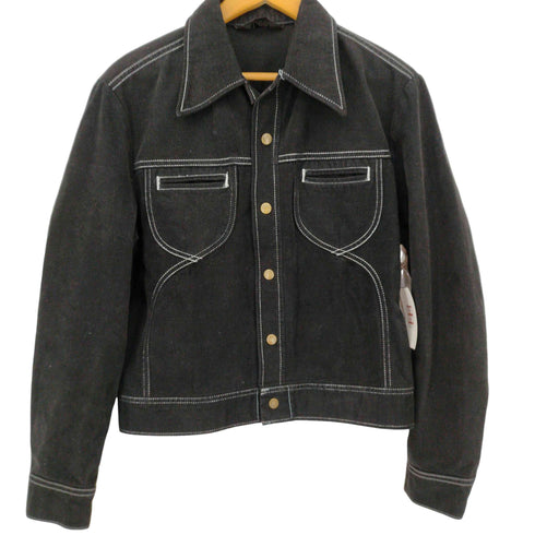リー Lee 70S MADE IN USA 431-2147 後染めブラックモールスキントラッカージャケット メンズ