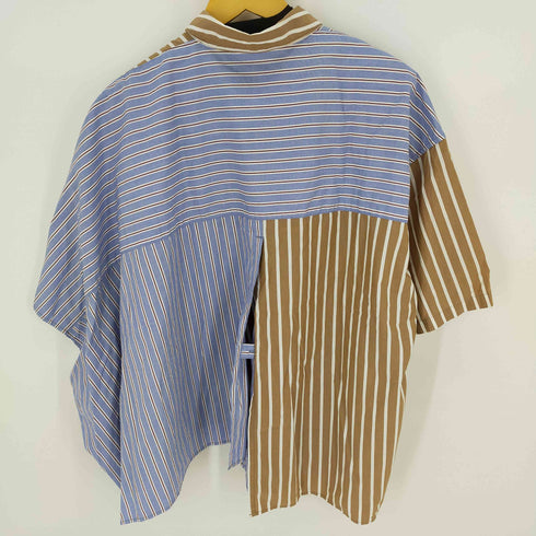 ジエダ Jieda 19SS STRIPE ASYMMETRY SHIRT 再構築半袖シャツ アシンメトリー メンズ JPN:1