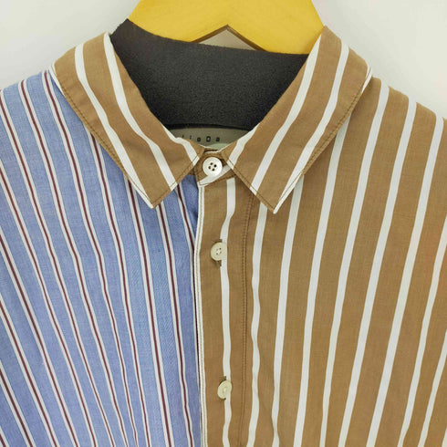 ジエダ Jieda 19SS STRIPE ASYMMETRY SHIRT 再構築半袖シャツ アシンメトリー メンズ JPN:1