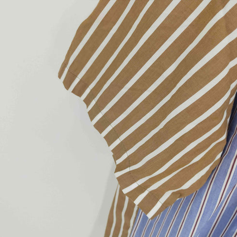 ジエダ Jieda 19SS STRIPE ASYMMETRY SHIRT 再構築半袖シャツ アシンメトリー メンズ JPN:1