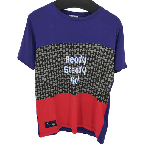 ランバンオンブルー LANVIN en Bleu READY STEADY GO ロゴ 切換えプリント T シャツ メンズ FR:48