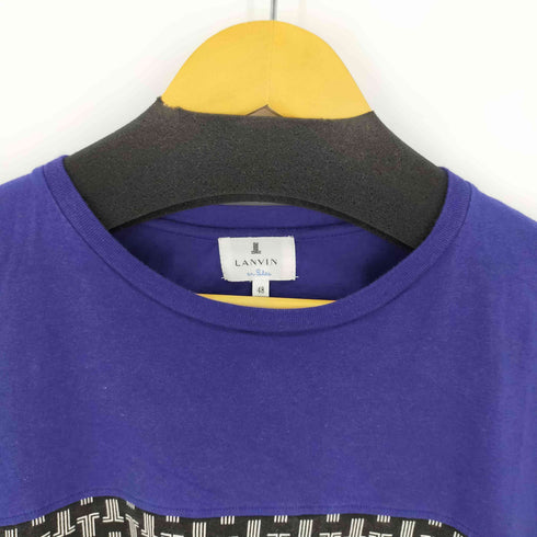 ランバンオンブルー LANVIN en Bleu READY STEADY GO ロゴ 切換えプリント T シャツ メンズ FR:48