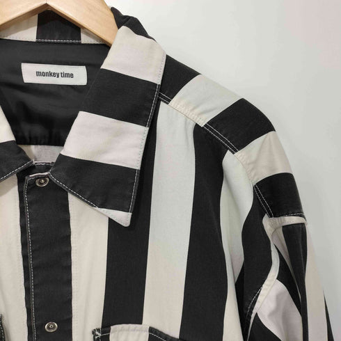 モンキータイム MONKEY TIME LIGHT KATURAGI STRIPE PRINT SHIRT ストライプ柄 ロングスリーブシャツ メンズ JPN:L