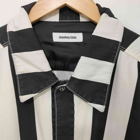 モンキータイム MONKEY TIME LIGHT KATURAGI STRIPE PRINT SHIRT ストライプ柄 ロングスリーブシャツ メンズ JPN:L