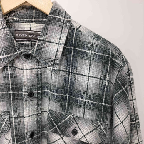 デヴィッドテイラー david taylor 80-90s チェック柄 ロングスリーブ ネルシャツ メンズ import:L