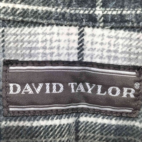 デヴィッドテイラー david taylor 80-90s チェック柄 ロングスリーブ ネルシャツ メンズ import:L