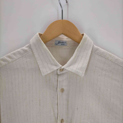 90s メッシュ切替デザインリネンシャツ メンズ