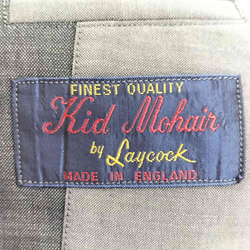 LAYCOCK イングランド製 KID MOHAIR キッドモヘア シアサッカー 2B テーラードジャケット メンズ