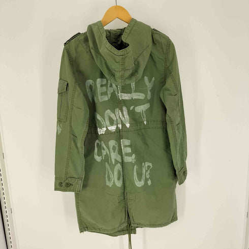 ザラ ZARA I Really Don't Care Do U Melania ペイント ミリタリー モッズコート レディース import:XS