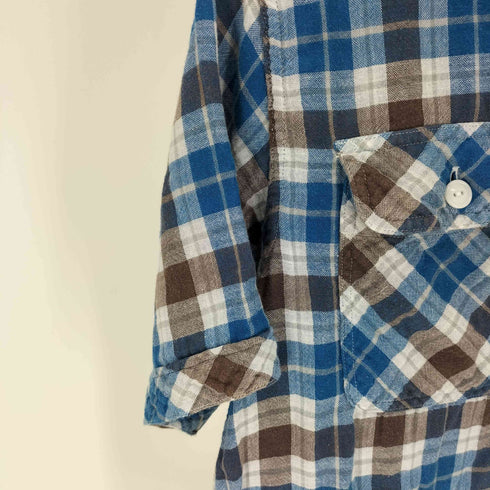 アベイシングエイプ A BATHING APE 00S ダブル フラップポケット チェック S/S シャツ ネコ目ボタン メンズ JPN:M