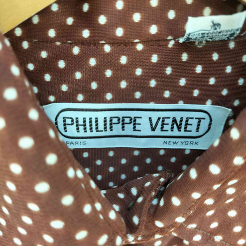 PHILIPPE VENET ドット柄 デカ襟 ビックカラーシャツ メンズ import:M