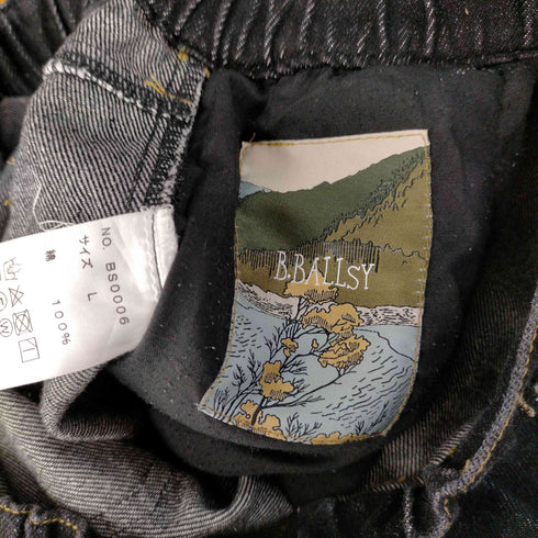 B.BALLSY イージーブラックデニムカーゴパンツ メンズ JPN:L