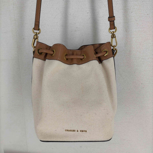 チャールズキース CHARLES & KEITH キャンバス 巾着ショルダーバッグ レディース