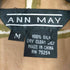 ANN MAY シェルボタン シルク100 ボーダーオープンカラーシャツ レディース import:M