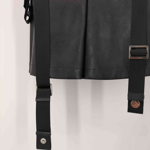 ジュンヤワタナベコムデギャルソン JUNYA WATANABE COMME des GARCONS 2021AW フェイクレザー ハーネス チュニック ワンピース レディース JPN:M