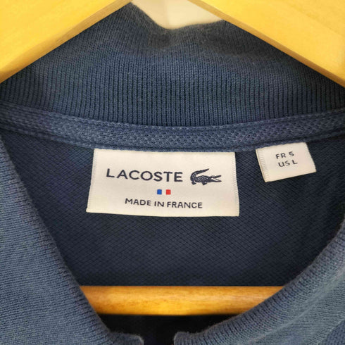 ラコステ LACOSTE ロゴ刺繍 鹿の子 ストレッチ ジップアップポロシャツ メンズ import:L