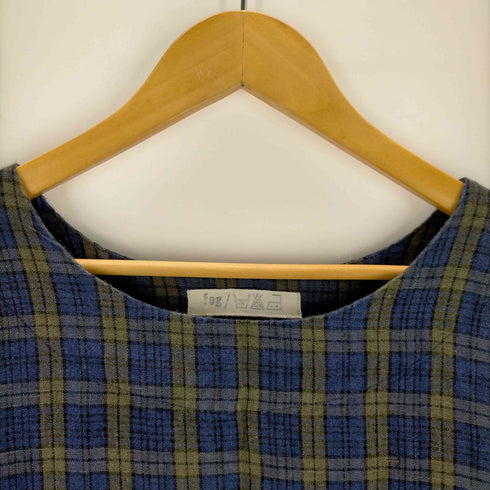 フォグリネンワーク fog linen work ブラックウォッチ 起毛リネンワンピース レディース