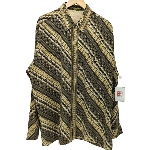 ArjunaWeda ロングスリーブバティックシャツ メンズ 3XL