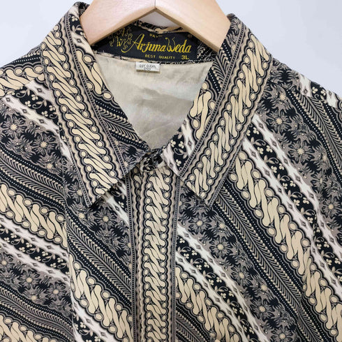 ArjunaWeda ロングスリーブバティックシャツ メンズ 3XL