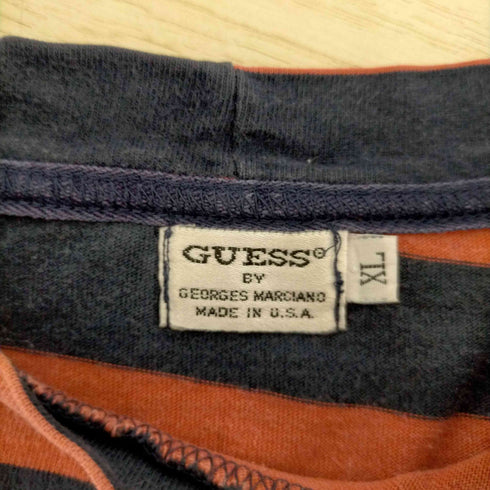 ゲス GUESS USA製 ボーダー刺繍 モックネックカットソー メンズ JPN:XL