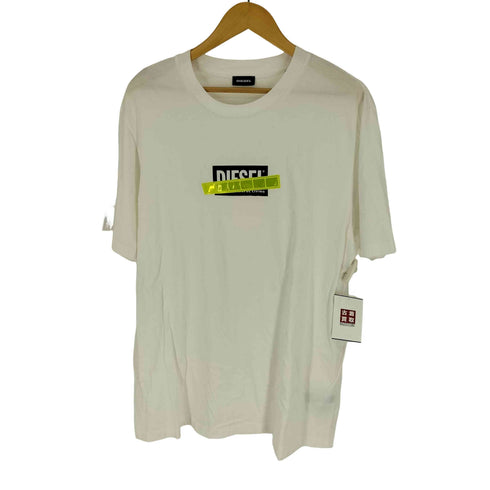 ディーゼル DIESEL ボックス プリント 反射 テープ S/S Tシャツ メンズ import:XL