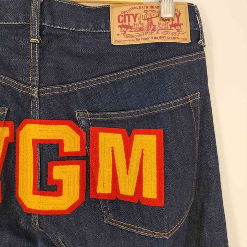 アベイシングエイプ BAPE by A BATHING APE CITY WGM SHARK DENIM PANT シャーク刺繍 デニムパンツ メンズ JPN:L