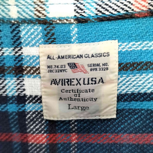 アヴィレックス AVIREX デイリーウェア コットン チェック フランネルシャツ メンズ import:L