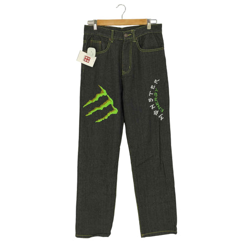 MONSTER ENERGY ロゴ刺繍 デニムパンツ メンズ 32