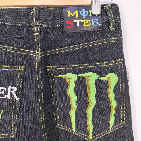 MONSTER ENERGY ロゴ刺繍 デニムパンツ メンズ 32