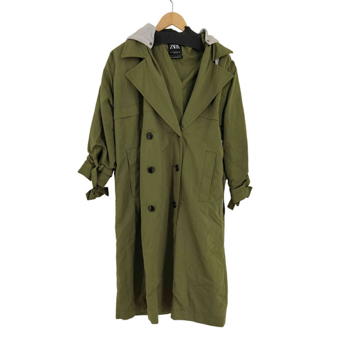 ザラ ZARA スウェットフード付き トレンチコート レディース S-M