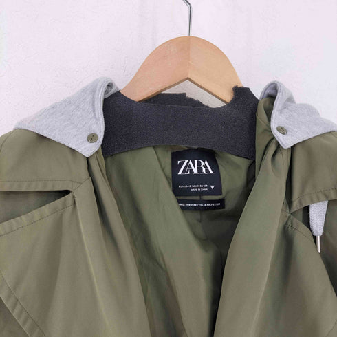 ザラ ZARA スウェットフード付き トレンチコート レディース S-M