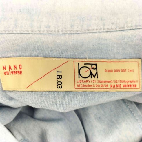 ナノユニバース NANO universe LB.03/ シャンブレーデニムオープンカラーシャツ メンズ JPN:S