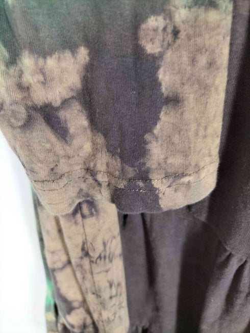 ラウンドネック タイダイ ギャザー L/S カットソー レディース